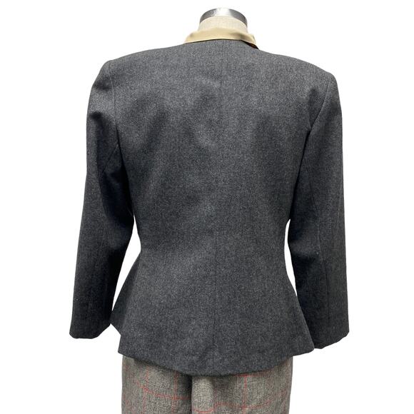 Vintage Lilli Ann I Magnin Womens Grey 3 Button Tailored Blazer - Picture 10 of 11